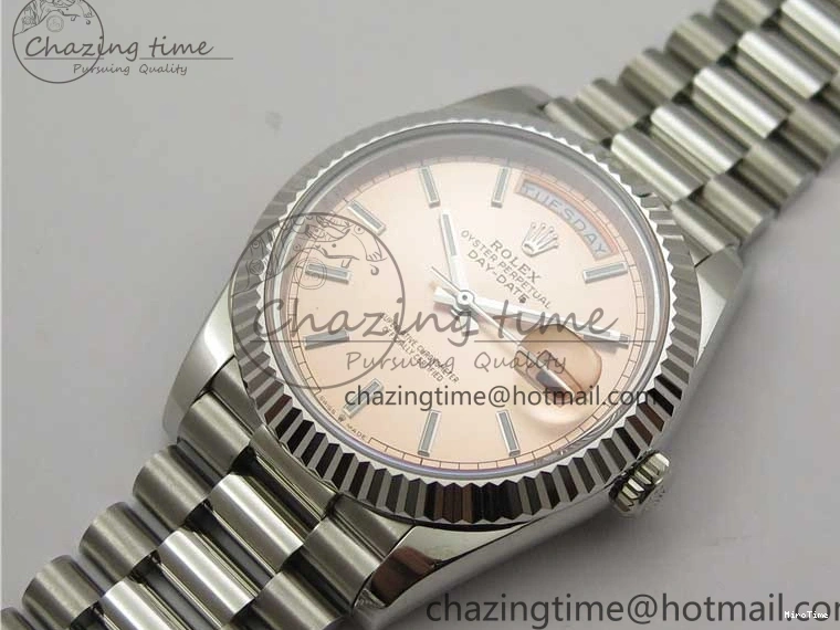 MiroTime 0307 Neat Day-Date 40mm 228239 BP New Dial Version 904 SS RG Stick Markers Dial on SS President Bracelet A 2819